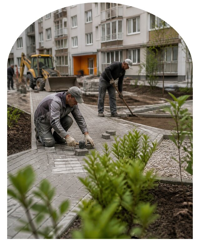 Благоустройство двора многоквартирного дома в Вичуге
