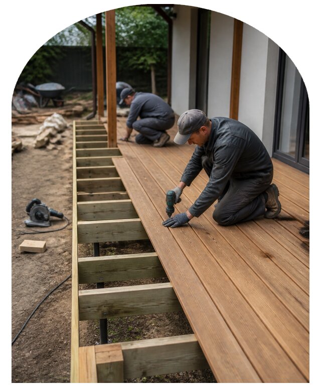 Строительство террасы на загородном участке в Вичуге